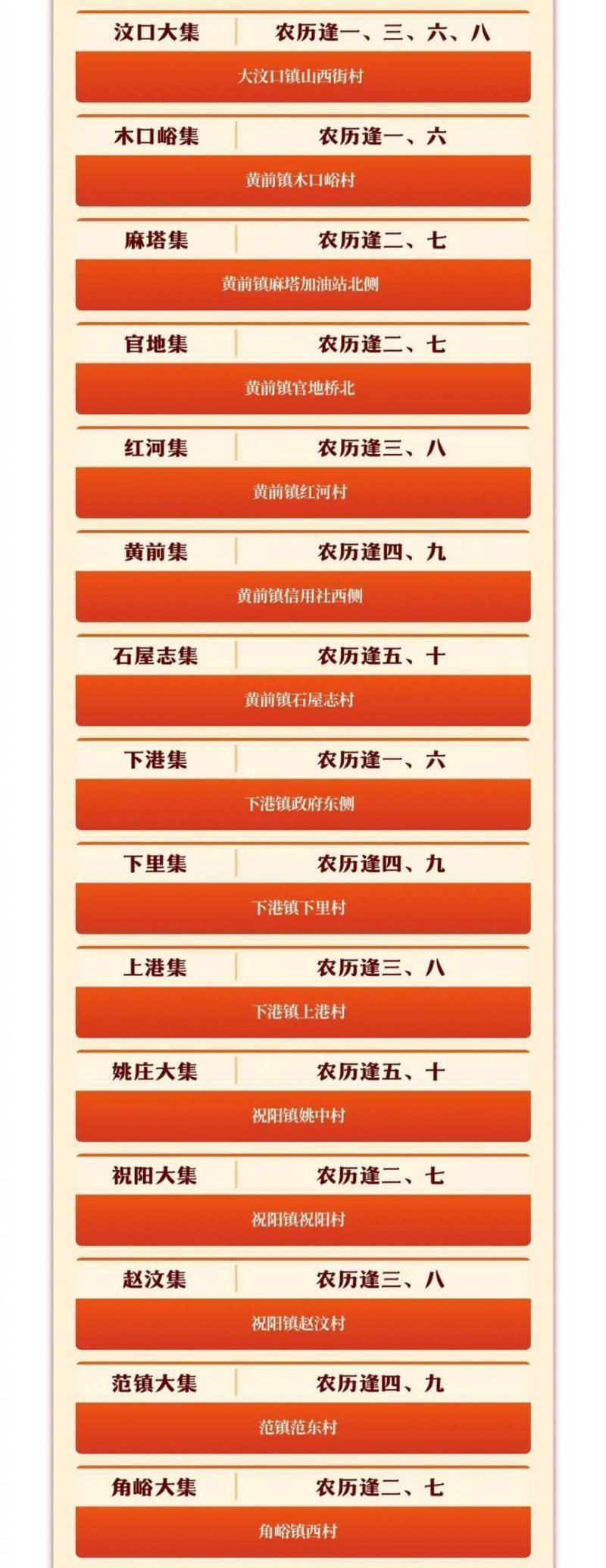 2025泰安岱岳区大集时间表（2）