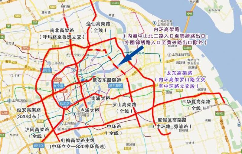 上海外地车高架限行时间和范围 上海外地车高架限行时间和范围