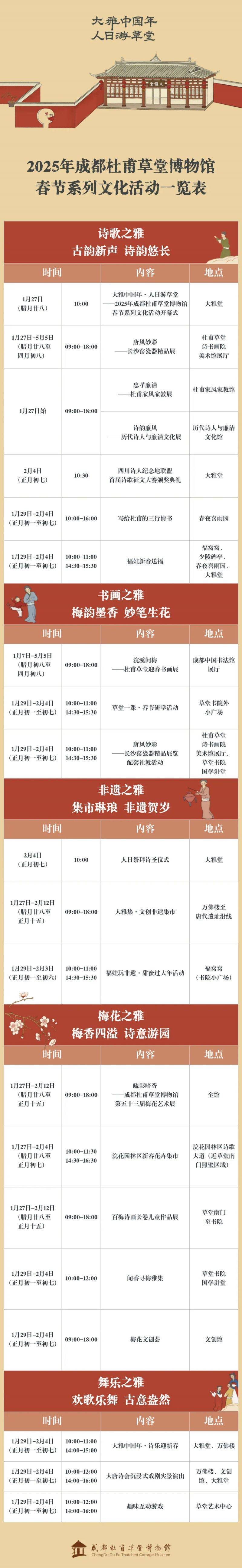 2025人日游草堂杜甫春节系列文化活动指南（时间表+门票+交通）