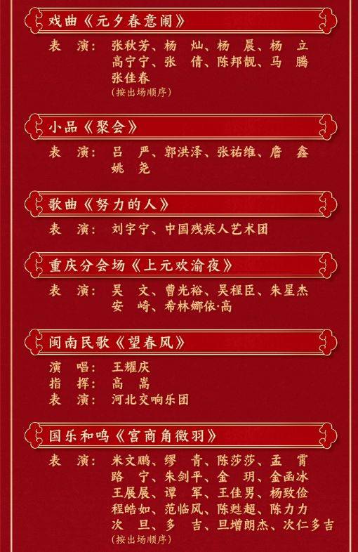 中央广播电视总台元宵晚会武汉分会场节目单2025（3）