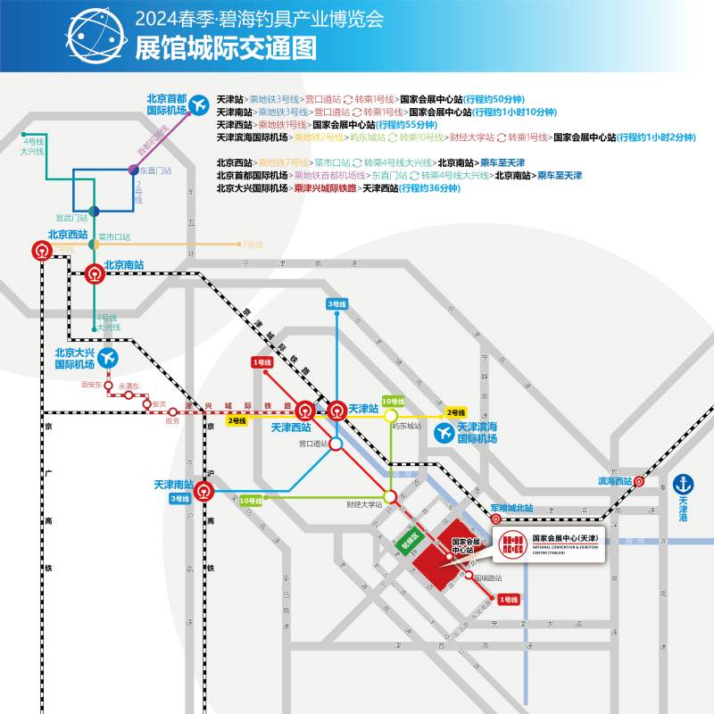2025天津春季渔具展交通全指南（机场+火车站+地铁+公交+自驾）